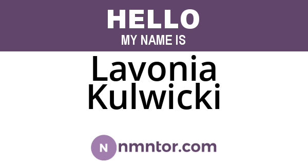 Lavonia Kulwicki