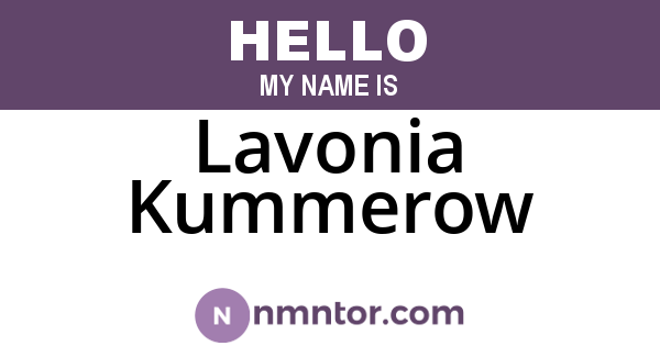 Lavonia Kummerow