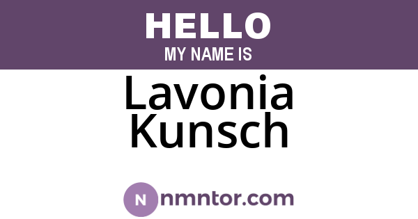 Lavonia Kunsch
