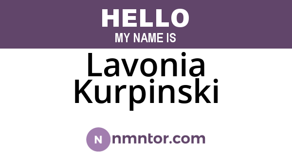 Lavonia Kurpinski