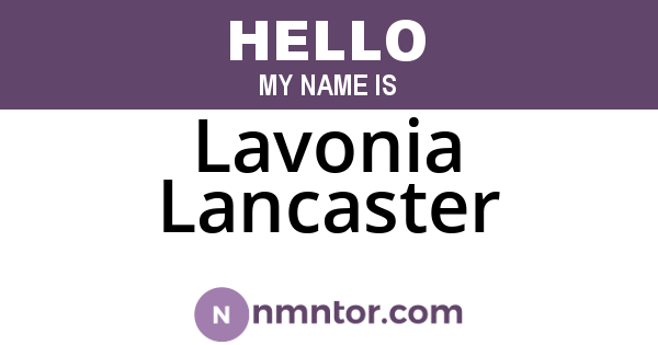 Lavonia Lancaster