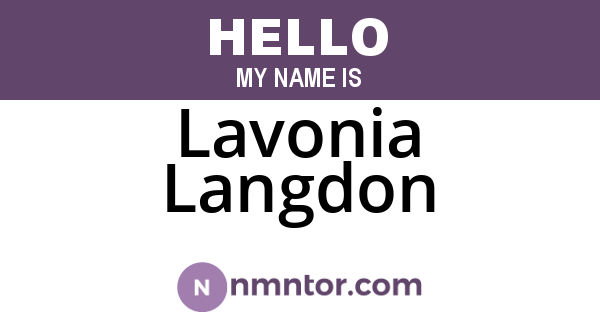 Lavonia Langdon