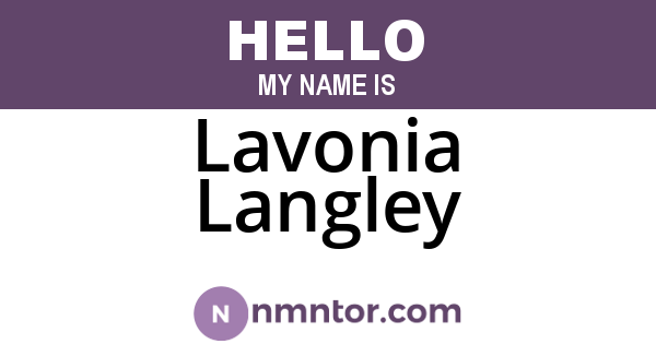 Lavonia Langley