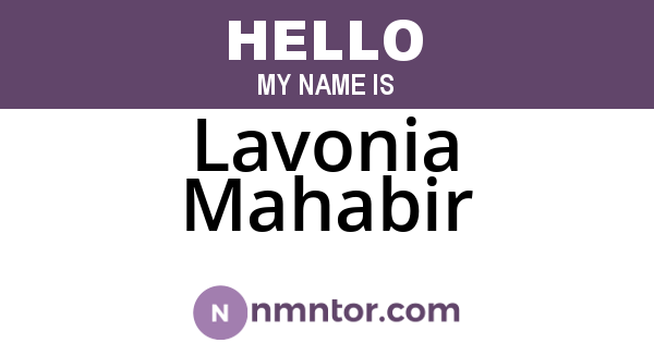 Lavonia Mahabir