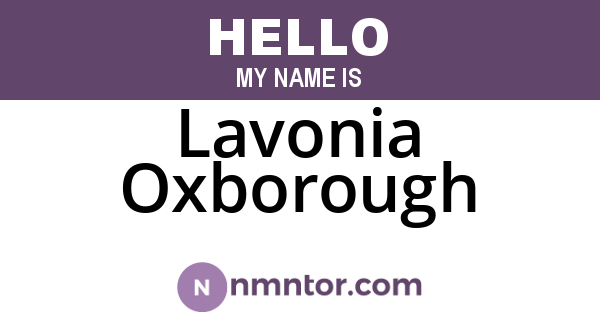 Lavonia Oxborough