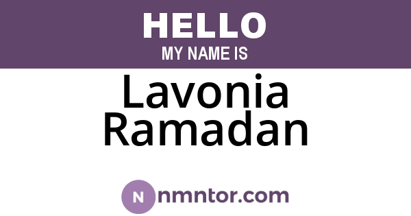 Lavonia Ramadan