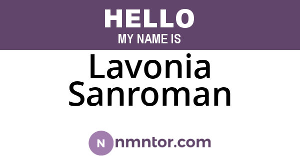 Lavonia Sanroman