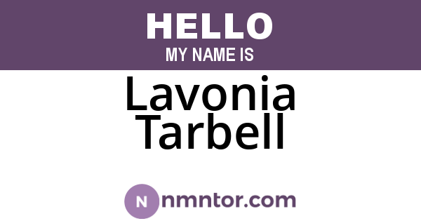 Lavonia Tarbell