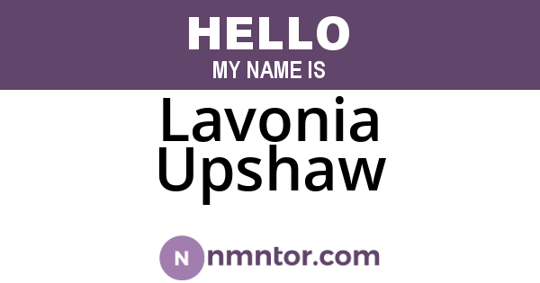 Lavonia Upshaw