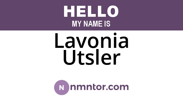 Lavonia Utsler