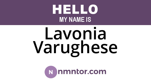 Lavonia Varughese