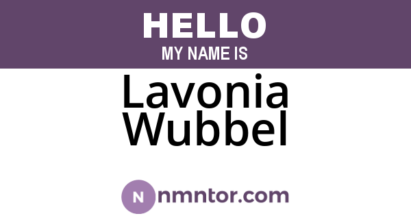 Lavonia Wubbel