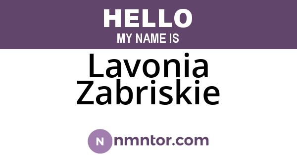 Lavonia Zabriskie