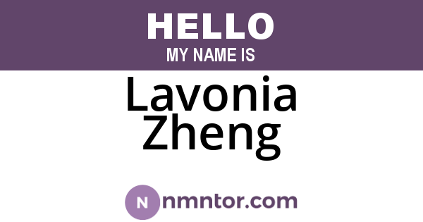 Lavonia Zheng