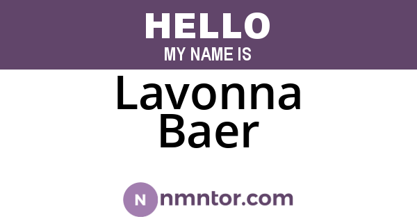 Lavonna Baer