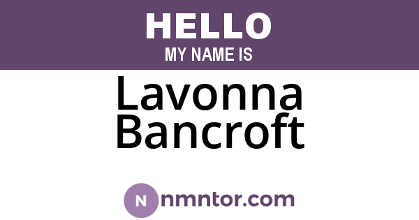 Lavonna Bancroft