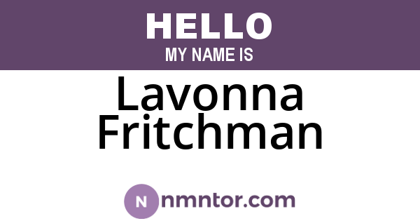 Lavonna Fritchman
