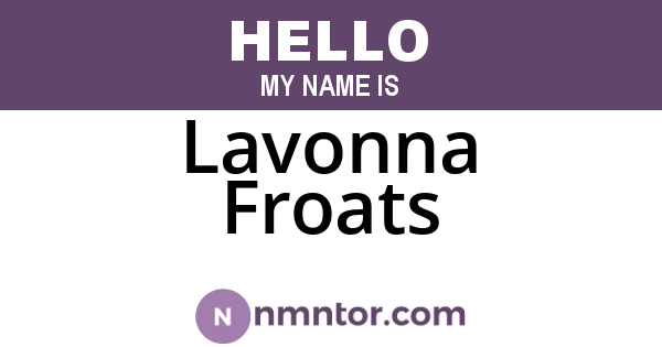 Lavonna Froats