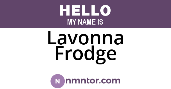 Lavonna Frodge