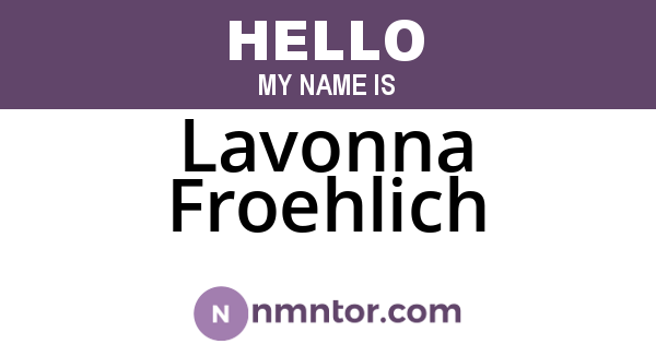 Lavonna Froehlich