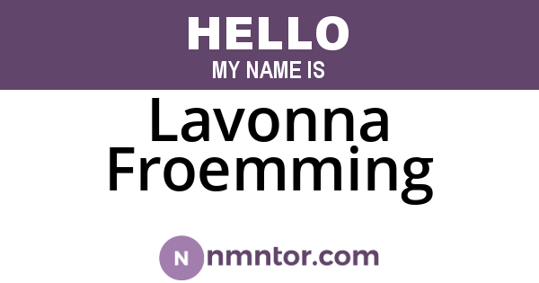 Lavonna Froemming