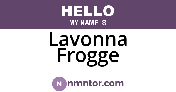 Lavonna Frogge