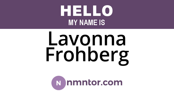 Lavonna Frohberg