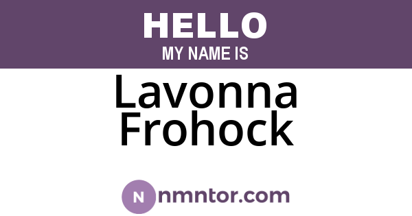 Lavonna Frohock