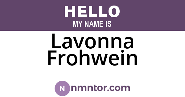 Lavonna Frohwein