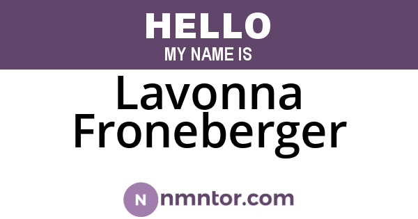 Lavonna Froneberger