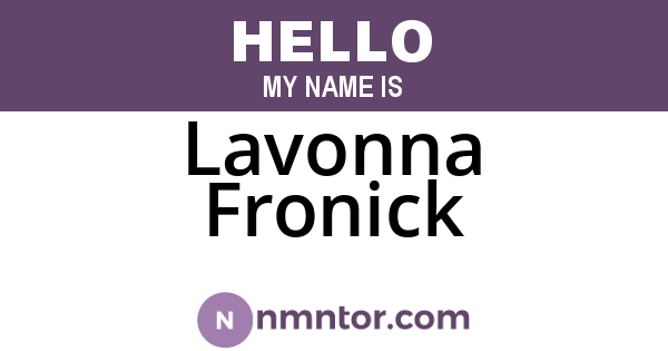 Lavonna Fronick