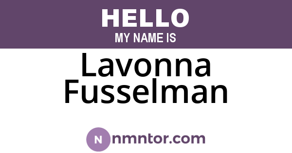 Lavonna Fusselman