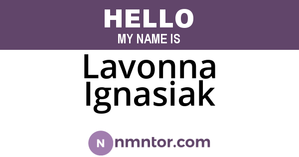 Lavonna Ignasiak