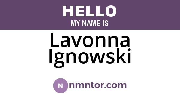 Lavonna Ignowski