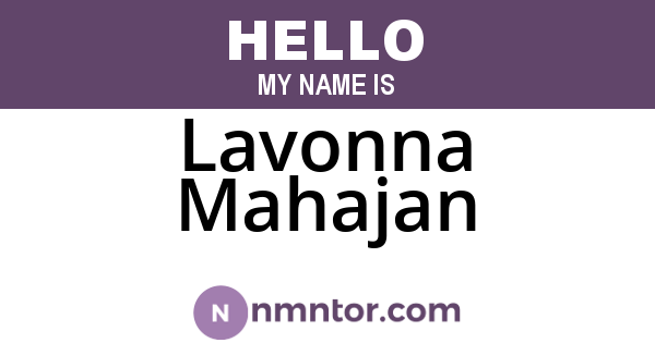 Lavonna Mahajan