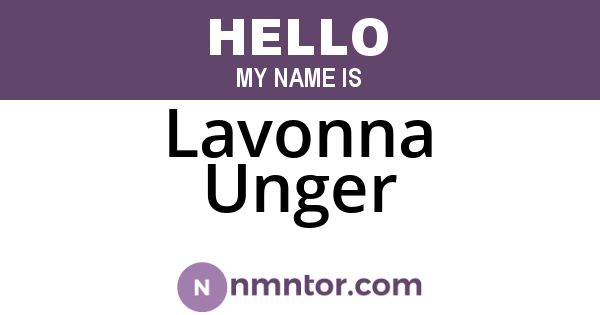 Lavonna Unger
