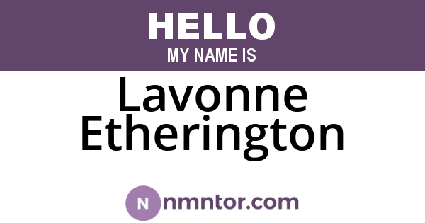 Lavonne Etherington