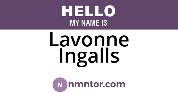 Lavonne Ingalls