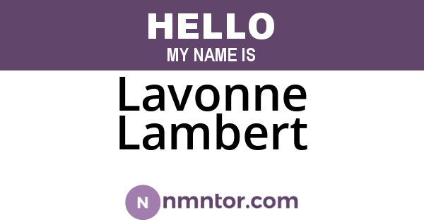 Lavonne Lambert