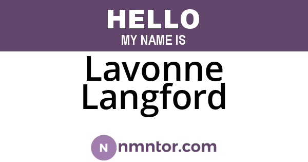 Lavonne Langford
