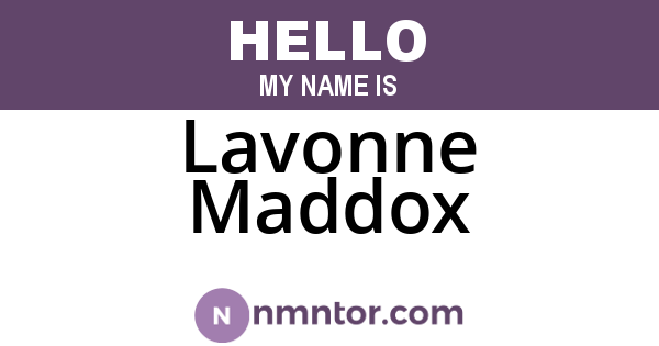 Lavonne Maddox