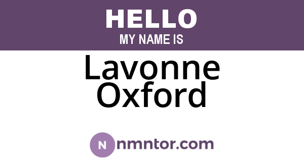 Lavonne Oxford