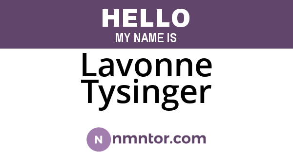 Lavonne Tysinger