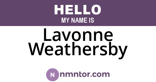 Lavonne Weathersby
