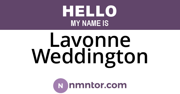 Lavonne Weddington