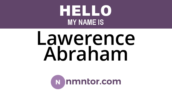 Lawerence Abraham
