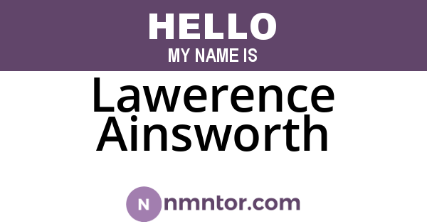 Lawerence Ainsworth
