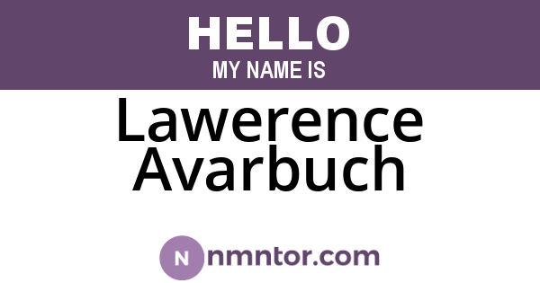Lawerence Avarbuch
