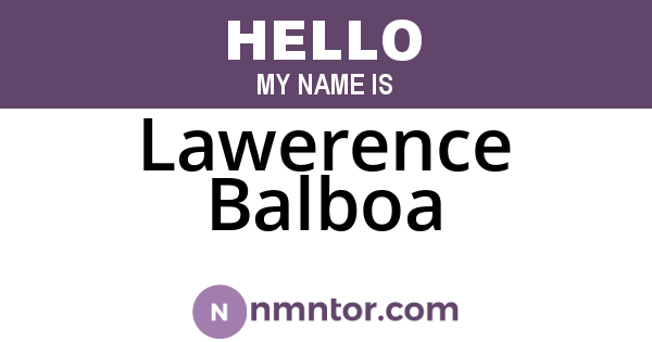 Lawerence Balboa
