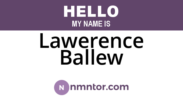 Lawerence Ballew